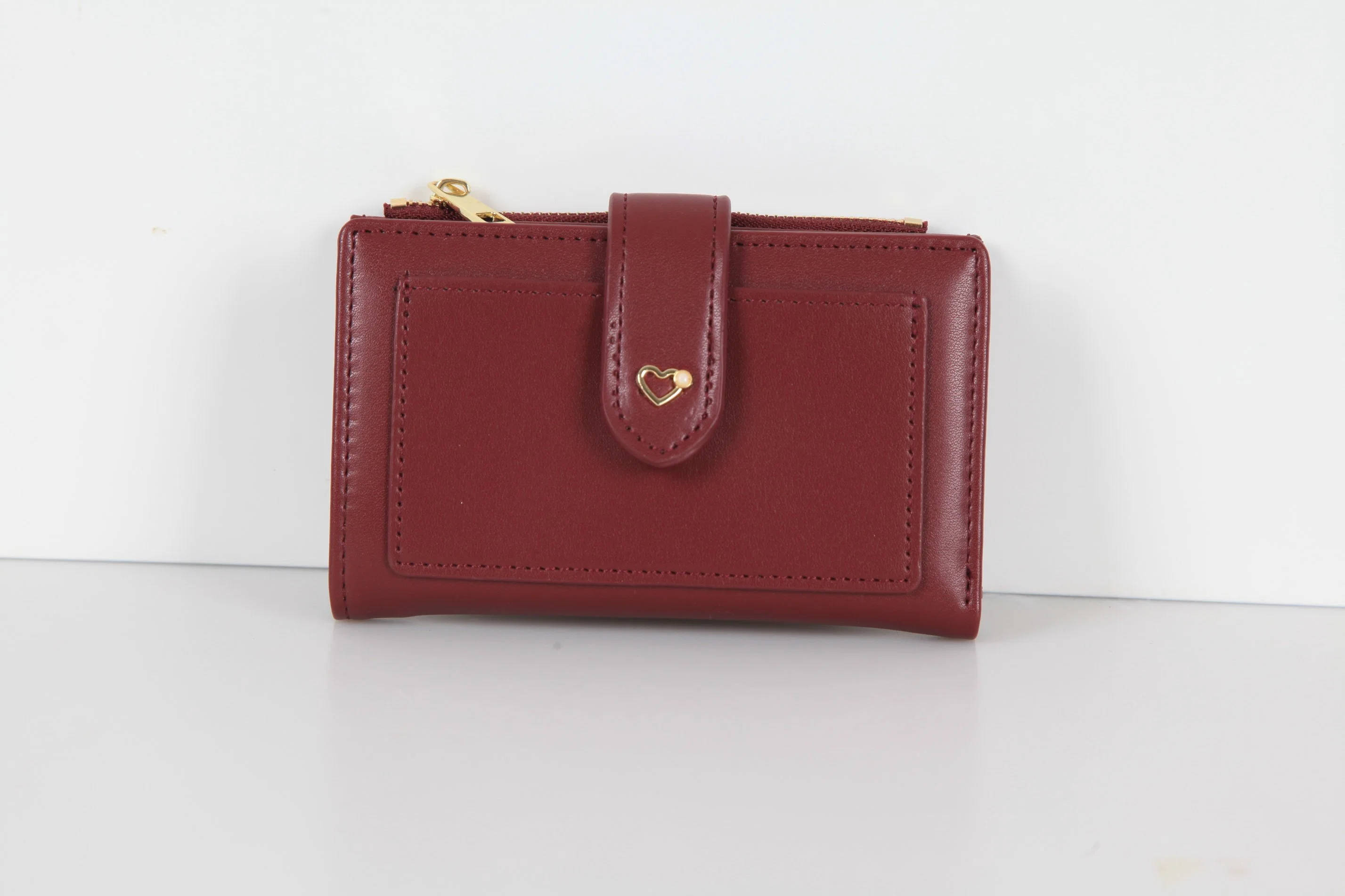 Women&prime; S Short Multi-Card Thin Simple Zipper Clutch