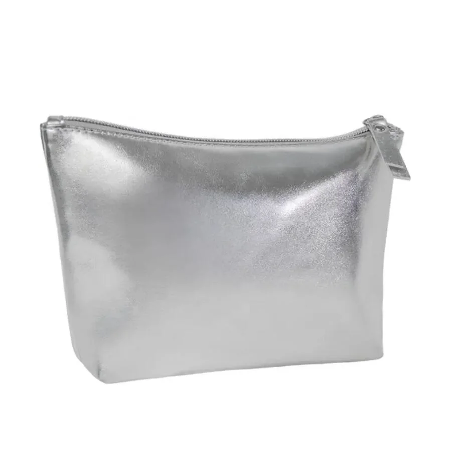 High quality/High cost performance Fashion Ladies Silver Cosmetic Bag