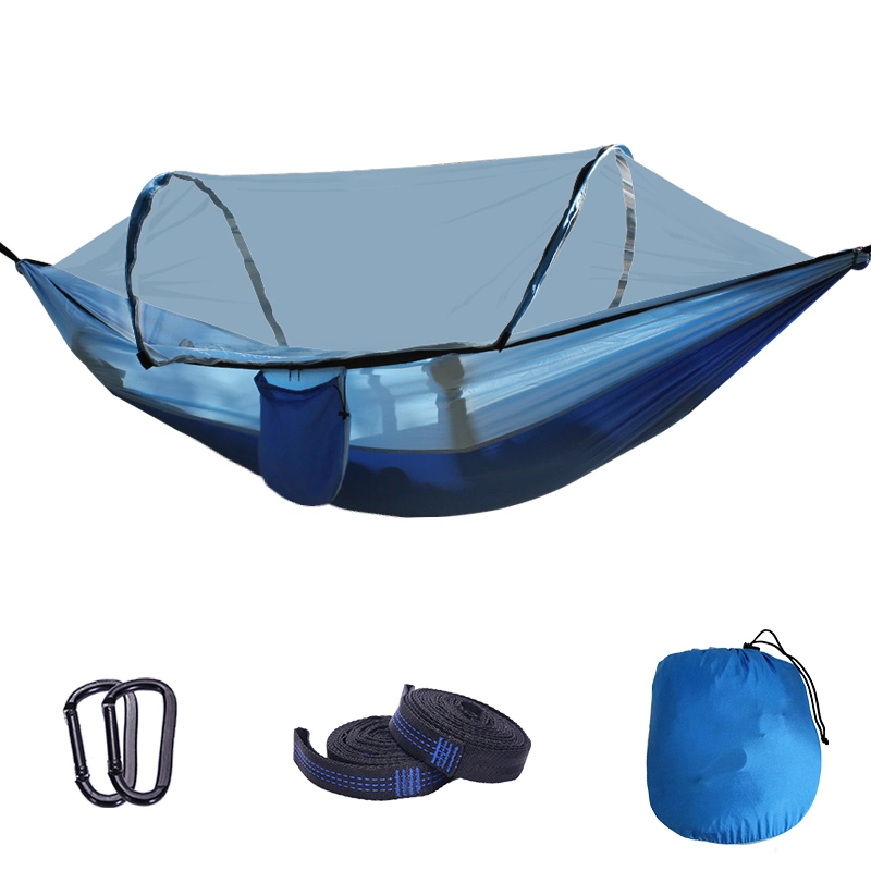 MOQ 10PC Retail and Wholesale/Supplier 260*140cm Single Light blue and Pink Portable Camping Hammocks Bug Net