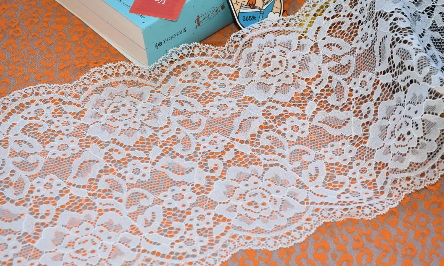 Nylon Stretch Elastic Lace Trim Fabric for Wedding Evening Dress Skirt