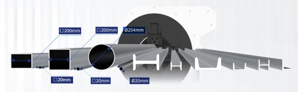 Raycus 6600W Pipe Laser Equipment for Square Tube 120*120-350*350mm Metal Laser Cutting Machines From China Metal Forming Manufacturer