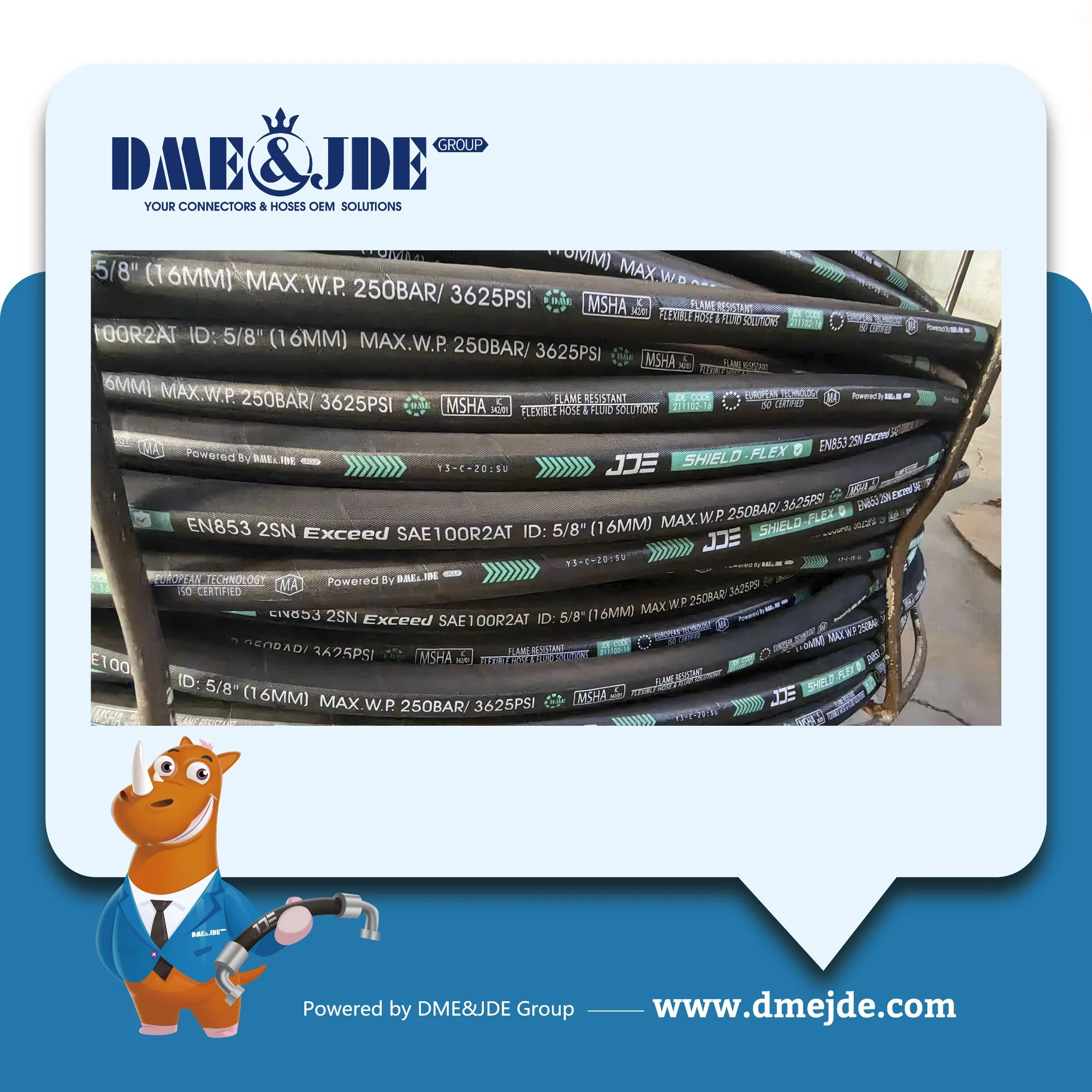 High-Pressure Dual Wire Braided Hydraulic Hose ISO 1436 2sn