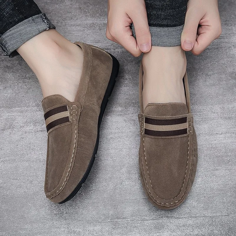 Mocasines de cuero de moda hombres caminando Business Casual Loafer macho pisos unidad zapatos