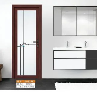 Original Factory Price Interior Wet Room Bathroom Toilet Frosted Fiberglass Molded PVC Aluminum Hinges Casement Glass Swing Door