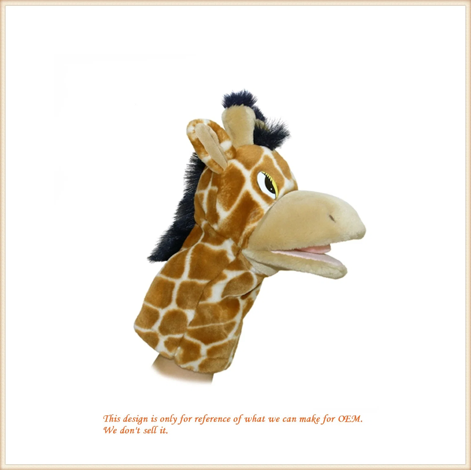 Custom Made Zoo Animal Toys Giraffe Hand Puppet Toy Educational