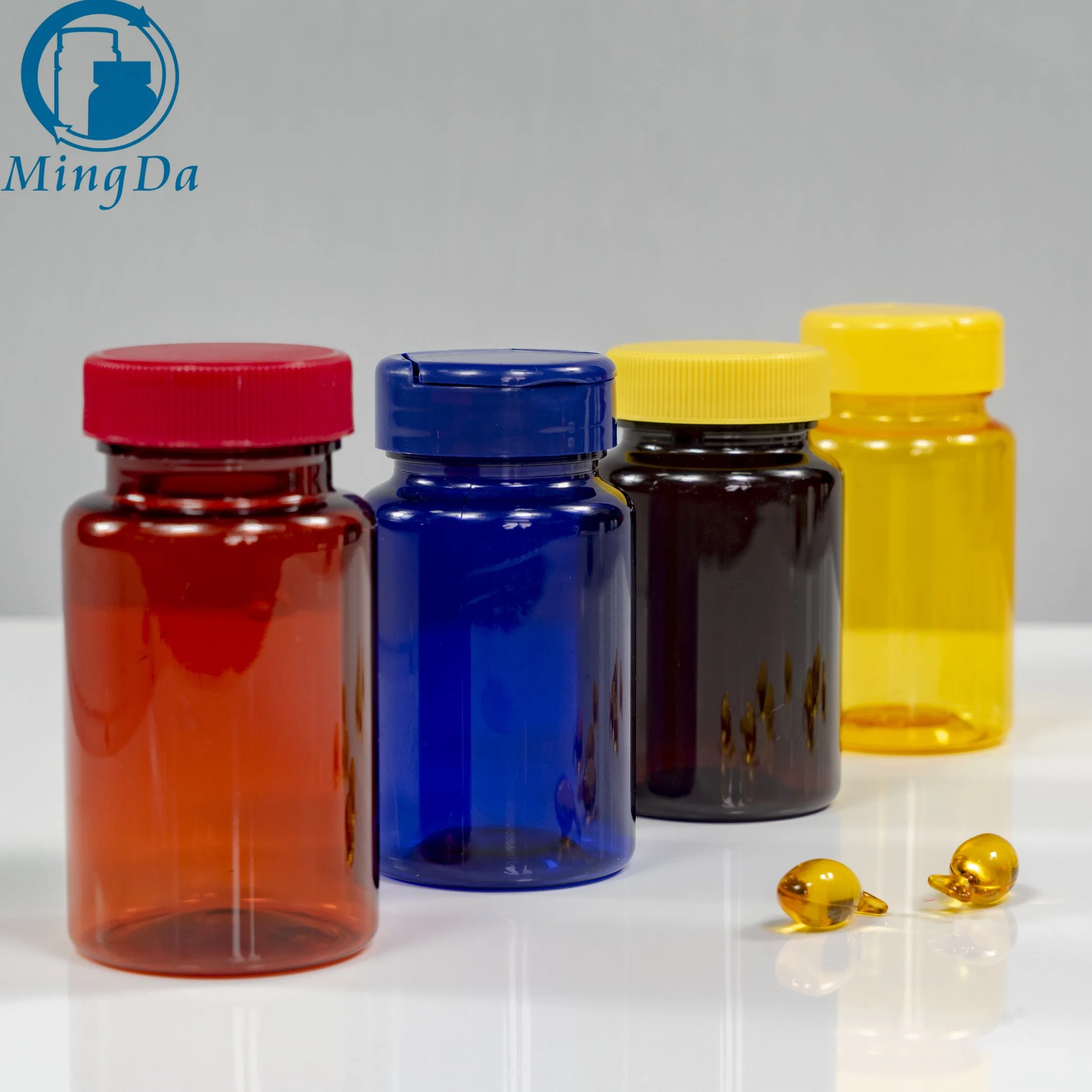 120ml Supplement Packaging Plastic Glossy Bottle Manufacturer Pet with Plastic Lid