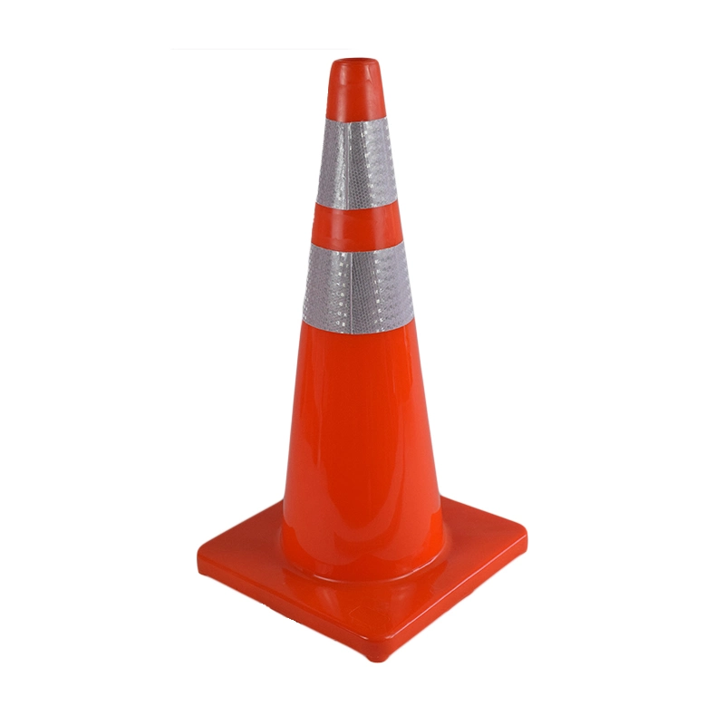 70cm All Red Flexible Reflective PVC Traffic Cone