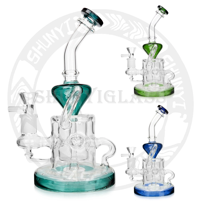 High Quality DAB Rig Recycler Glass Water Pipe Smoking Water Pipe Tobacco Wholesale Glass Factory