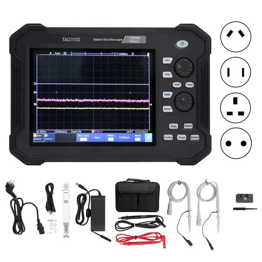 2CH 120MHz Touch Screen Tablet Digital Oscilloscope Kit 1GS Sample Rate for Home Appliance Repair