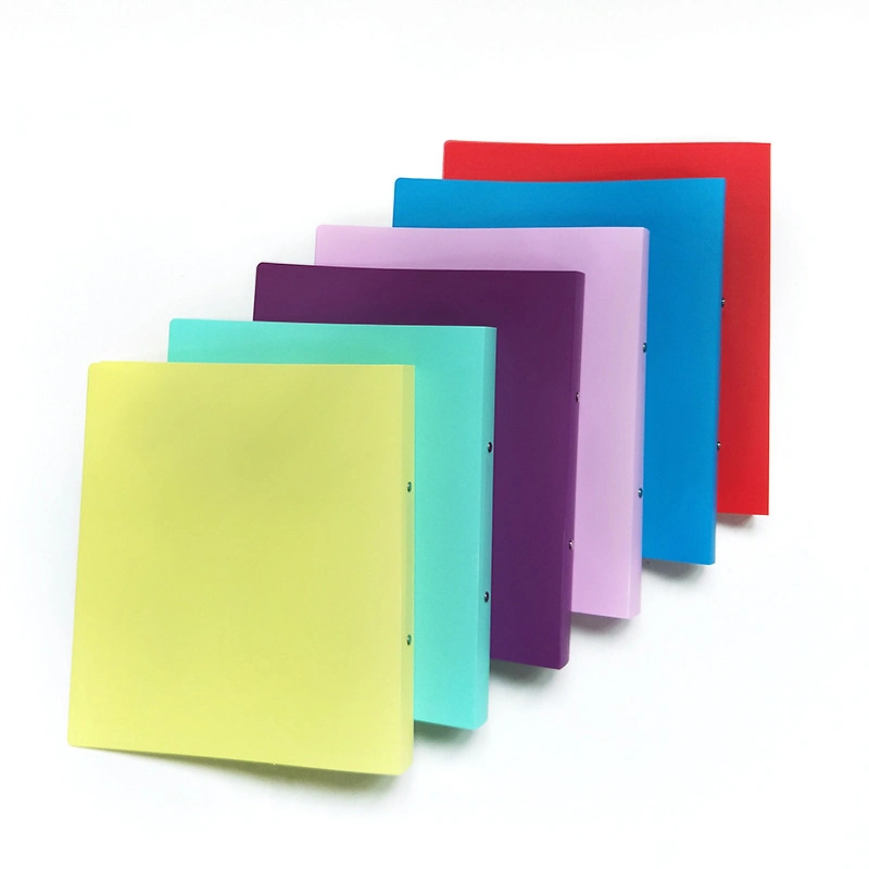 A4 Plastic 2 Hole Ring Binder File Folder with Inner Pocket