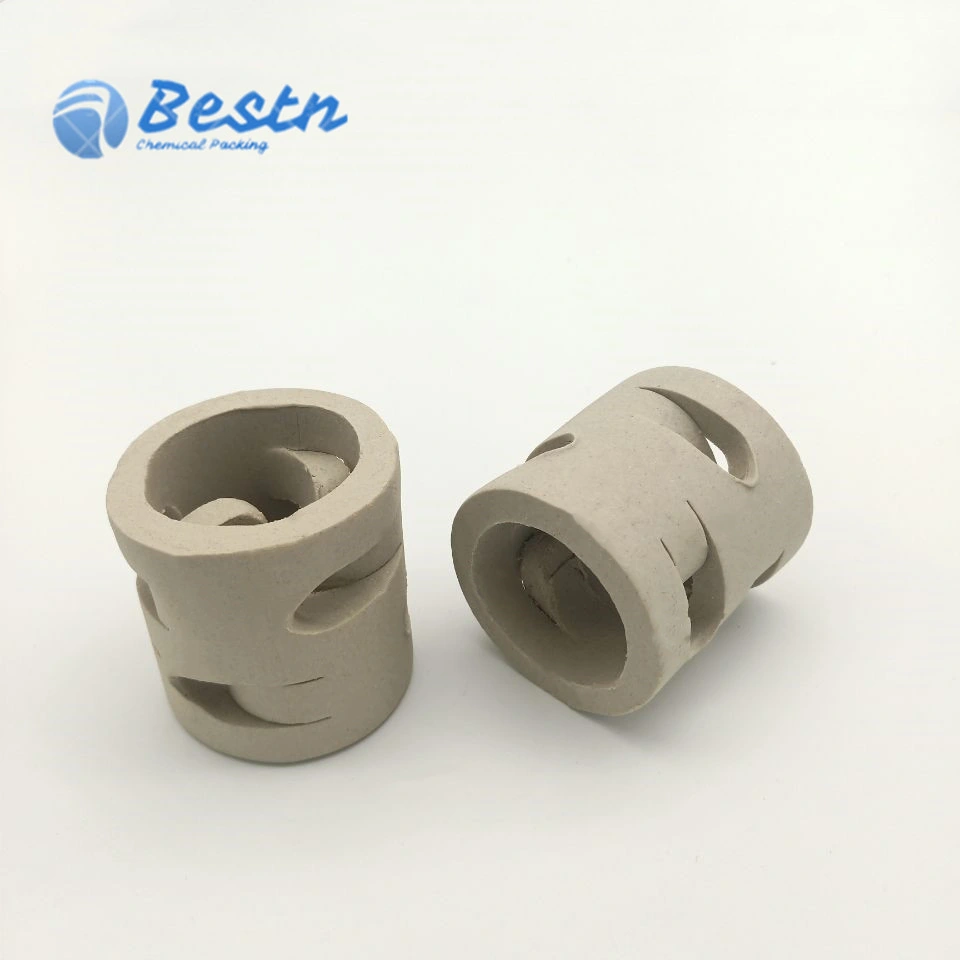 25mm 50mm Chemical Random Tower Packing Ceramic Pall Ring