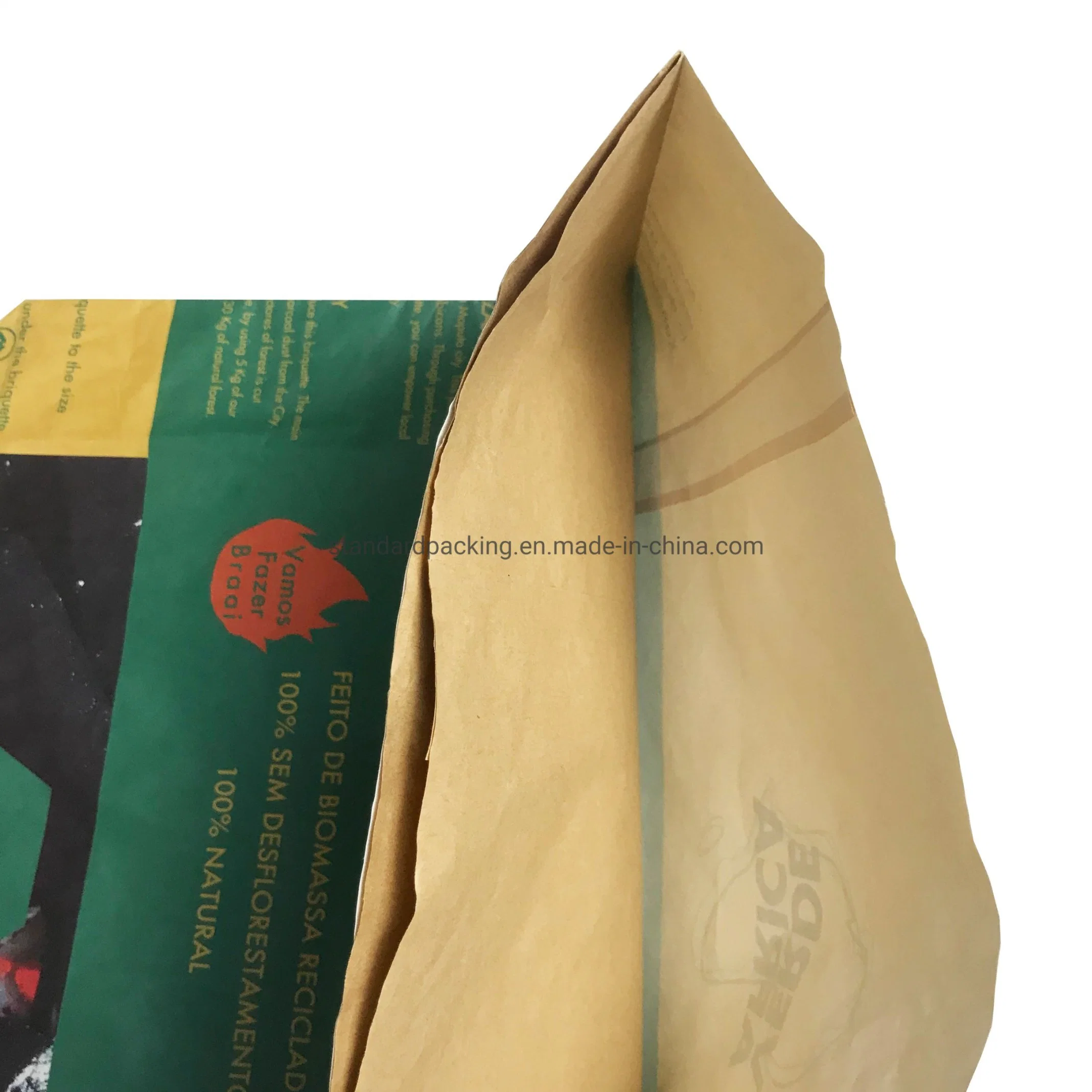 Double Layers Wood Charcoal BBQ Paper Packing Bag