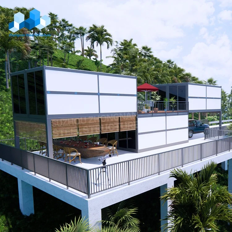 Custom 2 Storey Folding Container House Hotel Prefab Container Store Building for Sale