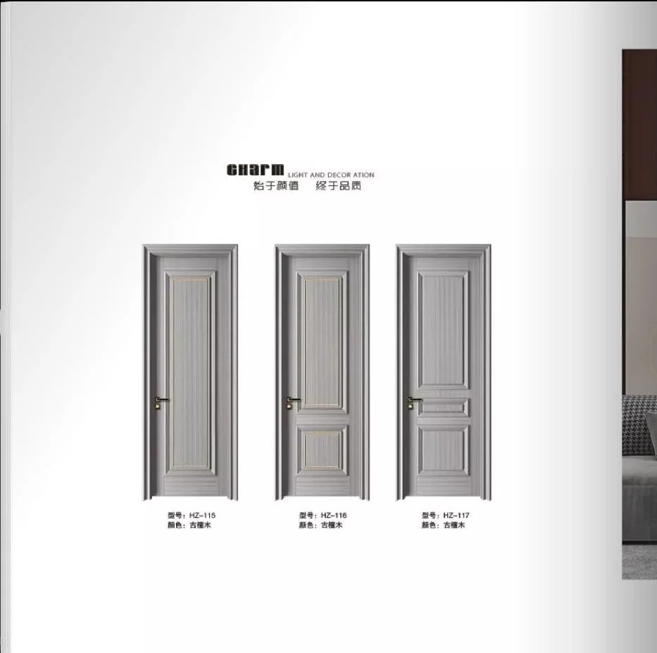 Fashion Light Luxury Minimalist CPL or PVC Paint-Free Moisture-Proof Wear-Resistant Wooden Door