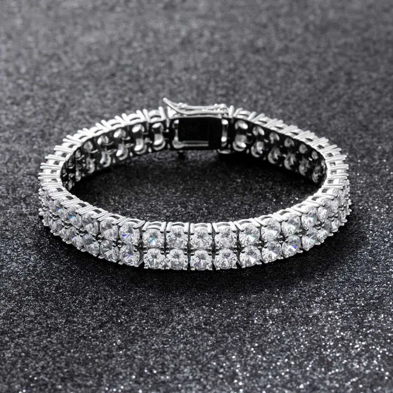 Chinese Factory Custom Hip Hop Iced out Real S925 Silver 10K 14K 18K Gold Lab Grown Diamond Jewelry Tennis Chain Bracelet Fashion Jewelry