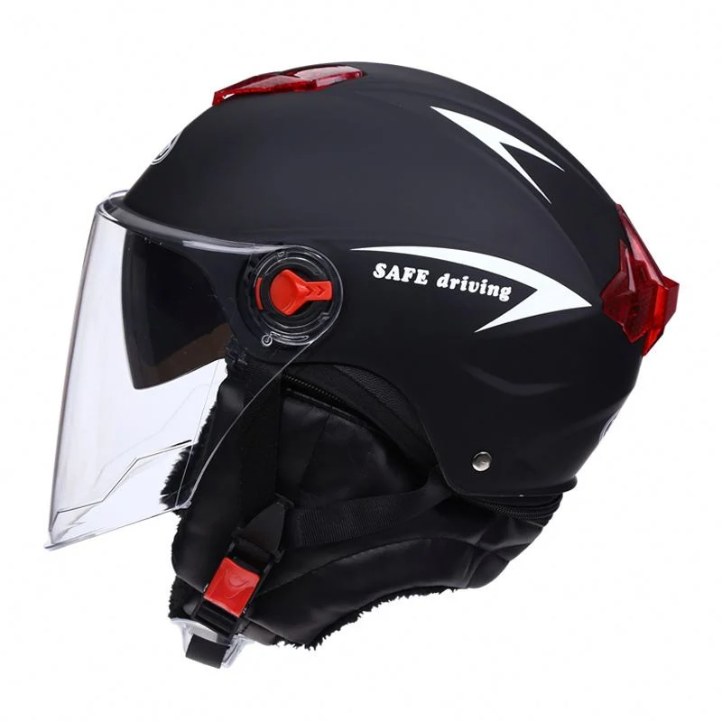 Motorcycle for Face Full Helmets Visor LED Light with Bike New Cool Carbon Fiber DOT Kids Boys Double Lens Autumn Helmet