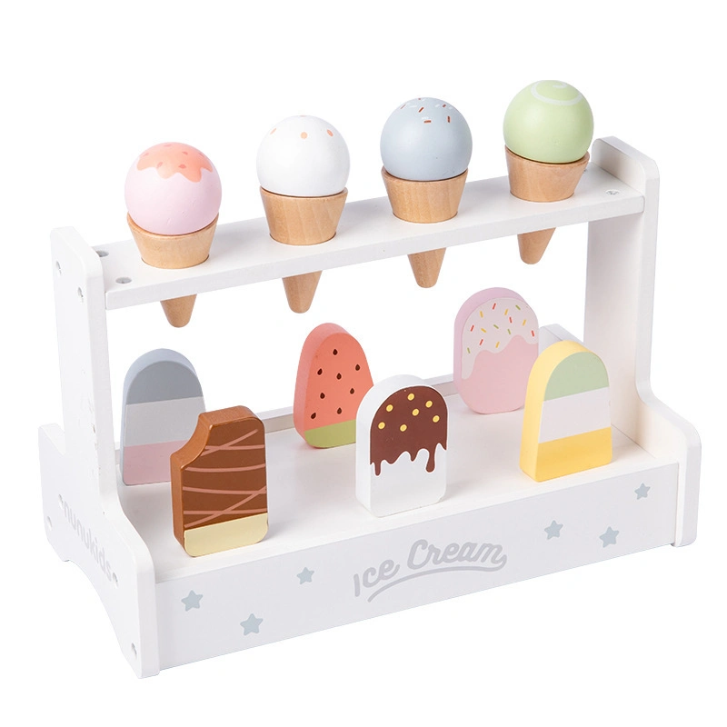 Hot Selling Simulation Play Wooden Ice Cream Toy Set for Kids