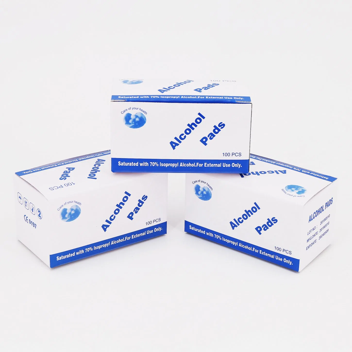 First Aid Sterile Disposable Nonwoven 70% Isopropyl 75% Ethyl Alcohol Prep Pad for External Use