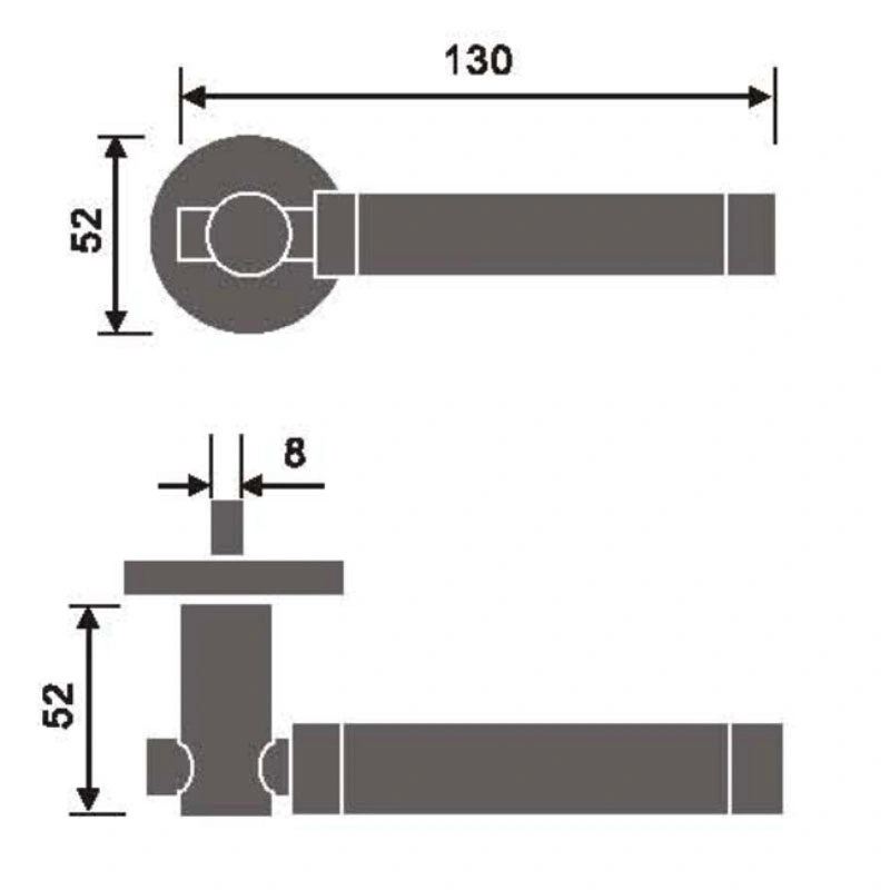 Satinless Steel 304 sólida de la palanca de la puerta de 130mm Mango de cocina