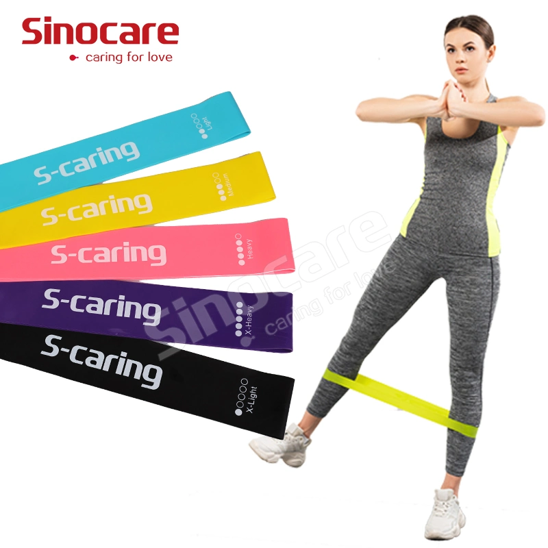 Sinocare Exercise Stretch Mini Latex Yoga Custom Workout Band Set Loop Fitness Resistance Bands