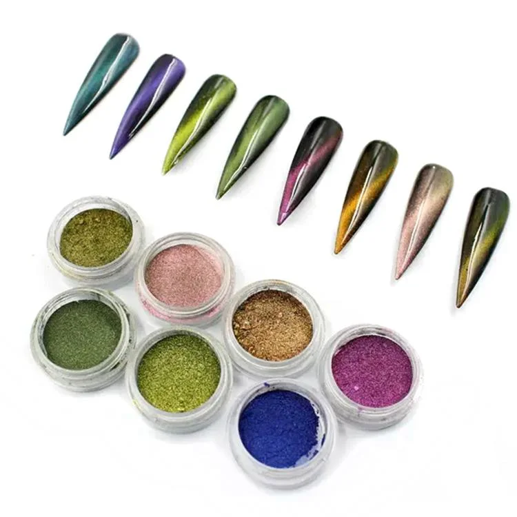 وصول جديد 3D Cat Eye Powder مغناطيسي مغناطيسي Pigment مسحوق الأظافر