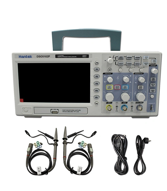 Hantek Dso5102p Digital Oscilloscope 100MHz 2 Channels 1gsa/S Real Time Sample Rate USB Osciloscopio