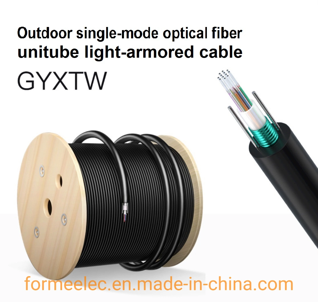 Tubo Central al aire libre Light-Armored GYXTW Cable de fibra óptica Cable de fibra óptica de 12 núcleos