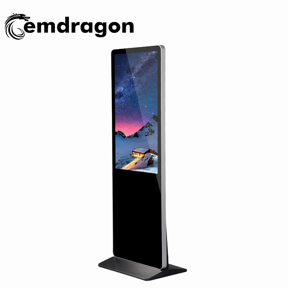 Pedestal populares publicidad LCD de 43 pulgadas de pantalla Android/Ventana Pantalla táctil opcional Tótem de quiosco de publicidad