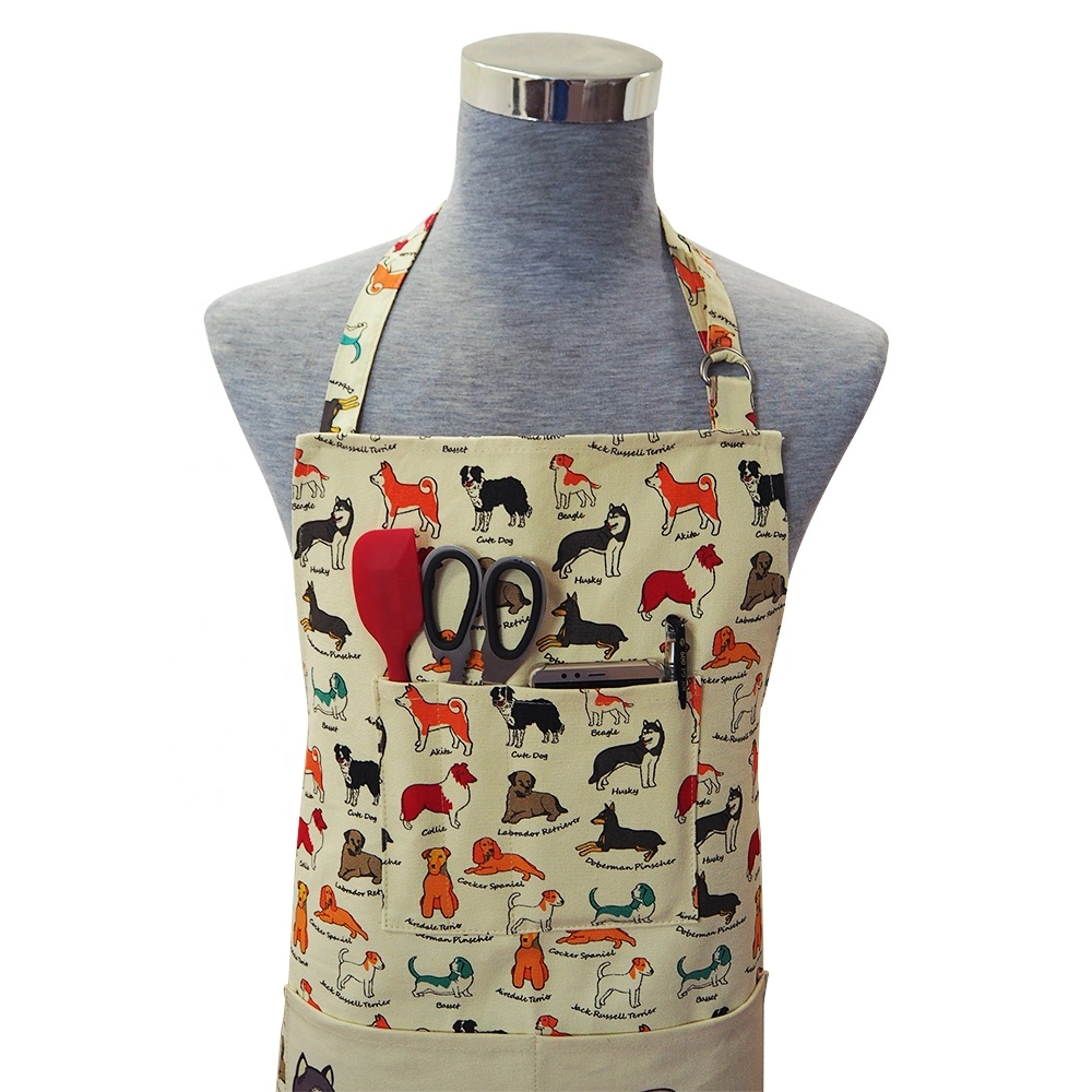 Manufacturer Texpro Hot Selling Customiezd Animal Printed Cotton Kitchen Cooking Apron Set