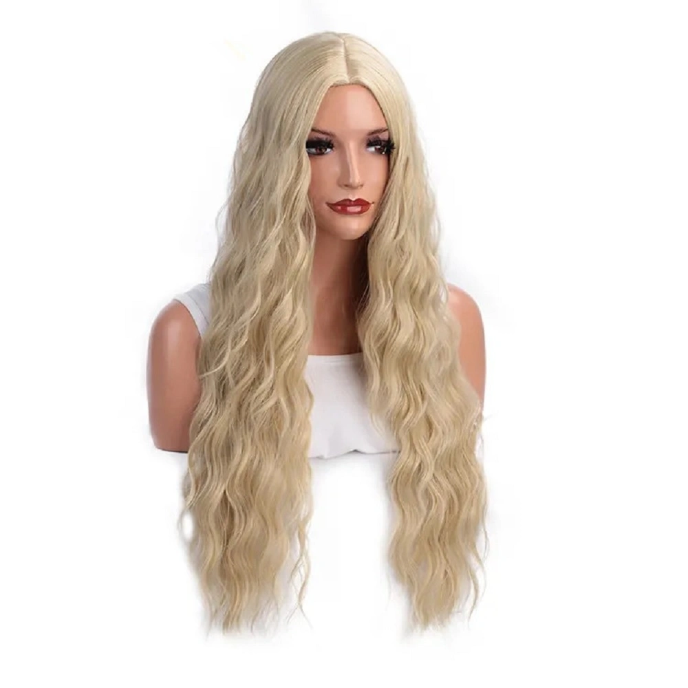 High quality/High cost performance Wholesale/Supplier Long Curly Wavy Blonde Synthetic Hair Wigs Heat Resistant for Women