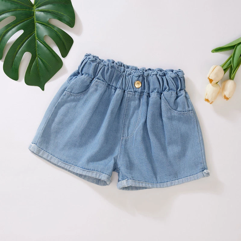 2023 Girls' Denim Shorts Youth Girls' Summer Shorts Children's Love Clothes Children's Jeans Youth Short