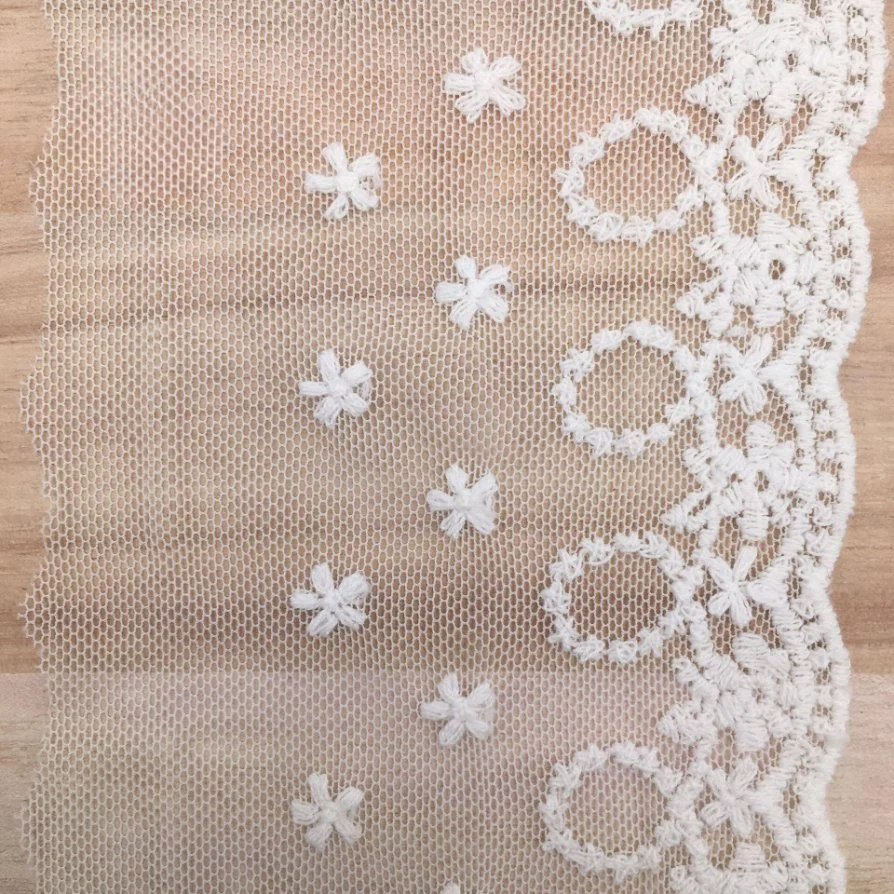 Fashion Water Soluble White Embroidered Lace Trimming Guipure Lace