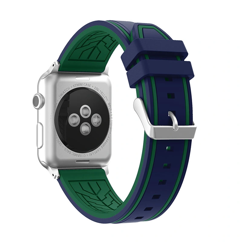 Bracelet en silicone pour Apple Watch Two-Color sangle Series5