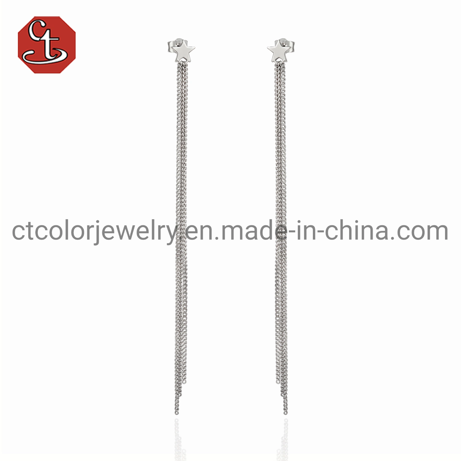 Fashion 925 Silver Tassels Earrings Drop Long Earrings for Women