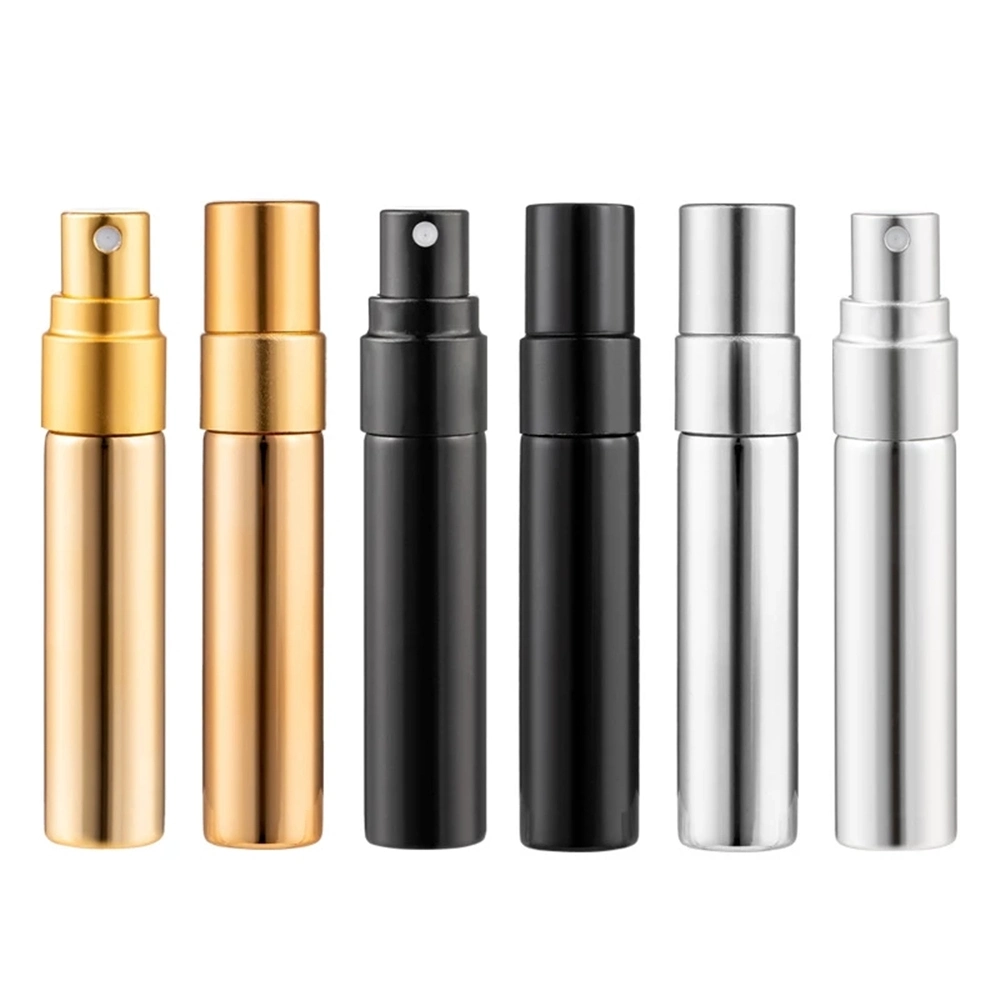 Black Round Good Quality Factory Directly Aluminum Refillable Perfume Atomizer with Bottle Spray to Packaging Perfume 8ml