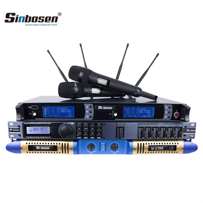 Stage Sound System D260 Digital Processor Skm9000 Wireless Microphone H-1700 Digital Amplifier for Stage