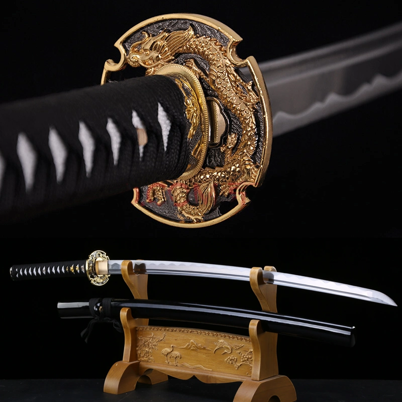 Gold Dragon Sword 1045 Carbon Steel Blade Razor Sharp Handmade Full Tang 41 Inch Samurai Katana