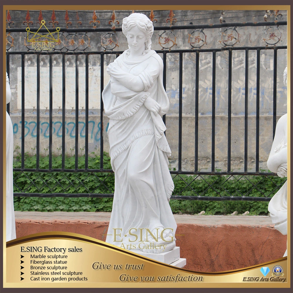 Garden Female Sculpture Life-Size Famous Marble with Flower Female Statue 5% off