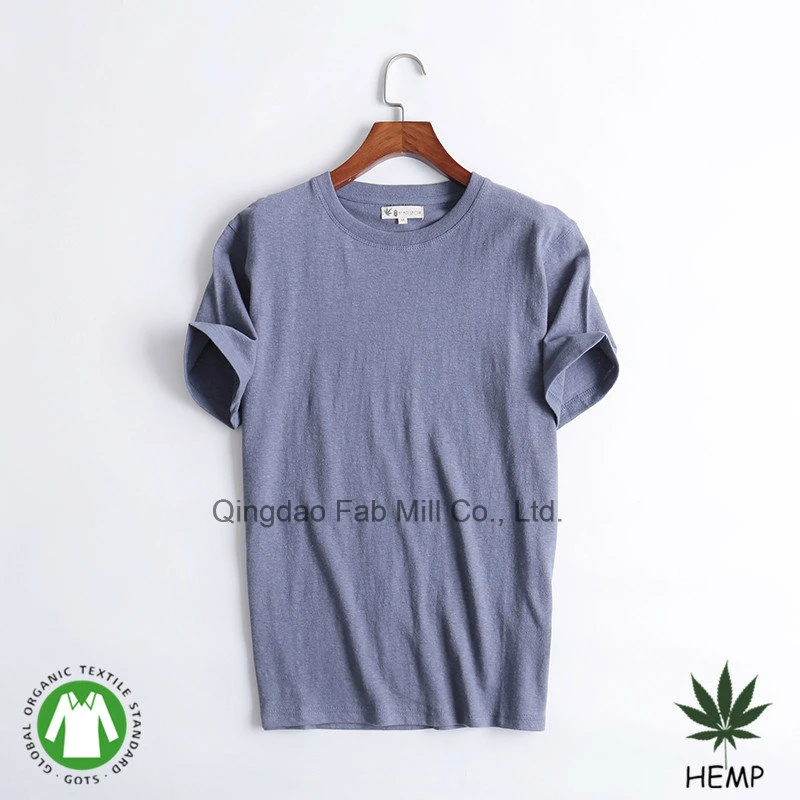 Men&prime; S Hemp Organic Cotton Eco-Friendly Round Neck T-Shirt (MST-180)