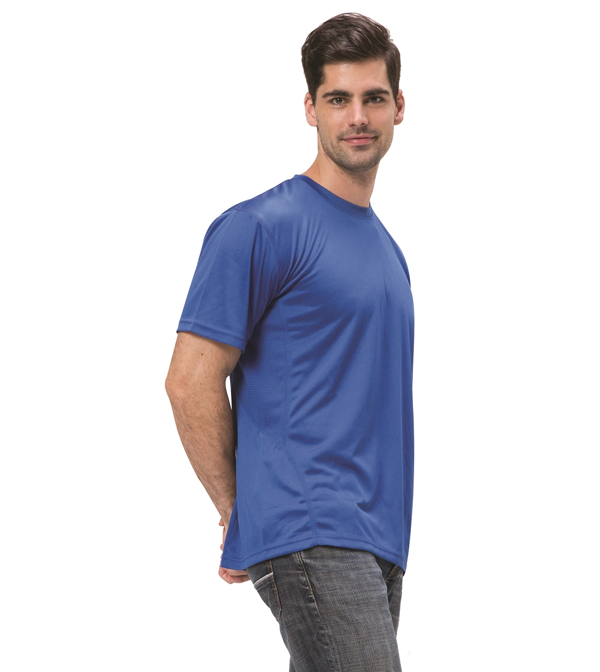 Polyester Abstimmen Dry Fit Herren T-Shirts Großhandel Running Sport Tragen High UPF Outdoor-T-Shirt