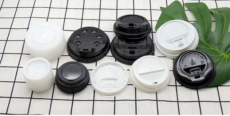 Hot Drink Disposable Coffee Cups Plastic PP PS Cover Paper Cup Lid