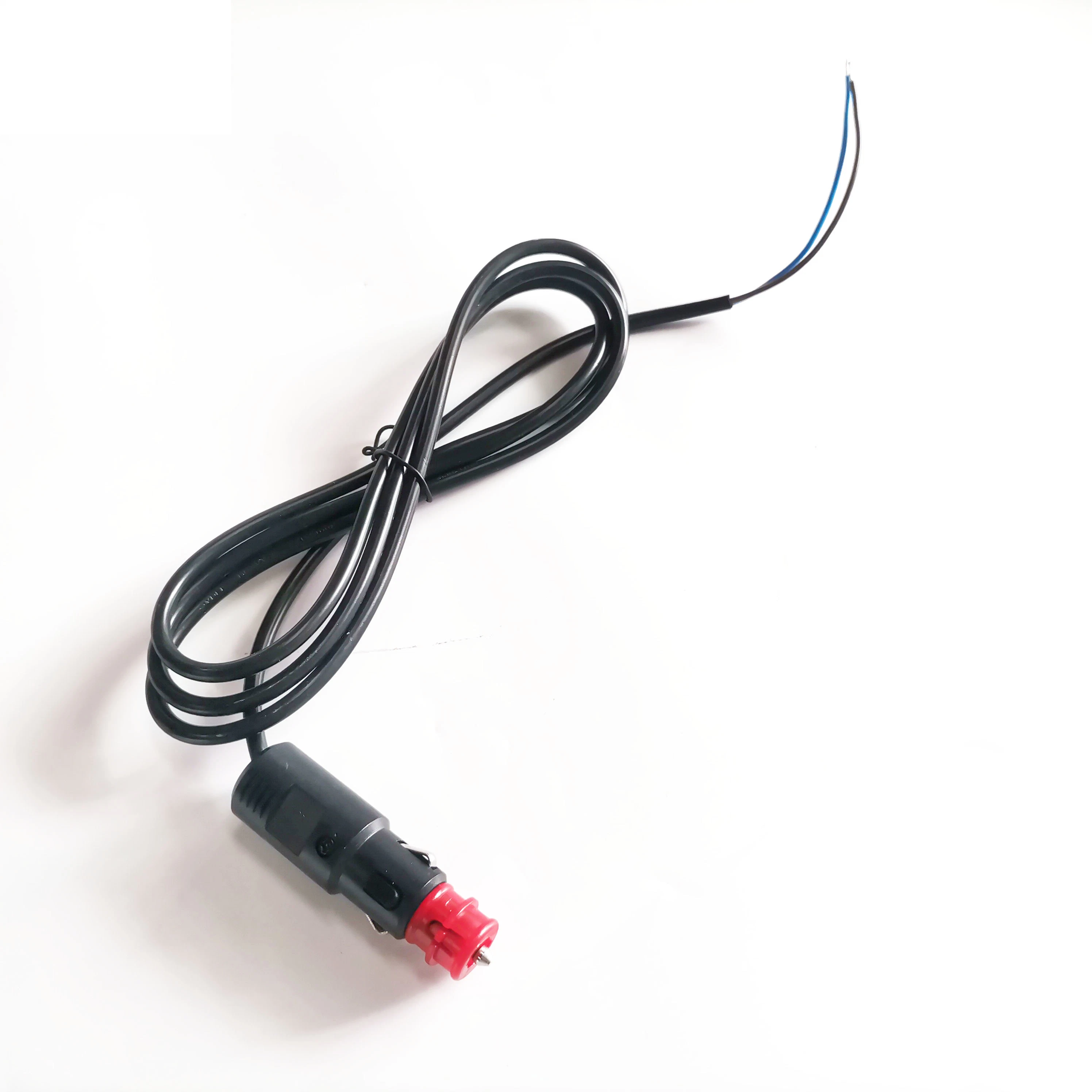 2m 16AWG MACHO 12V adaptador de mechero cable de alimentación con el extremo pelado