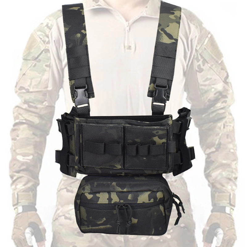 Tactical MK3 Modular Chest Rig Vest Chest Bag Airsoft Hunting Combat Vest with 5.56 Molle Magazine Pouch