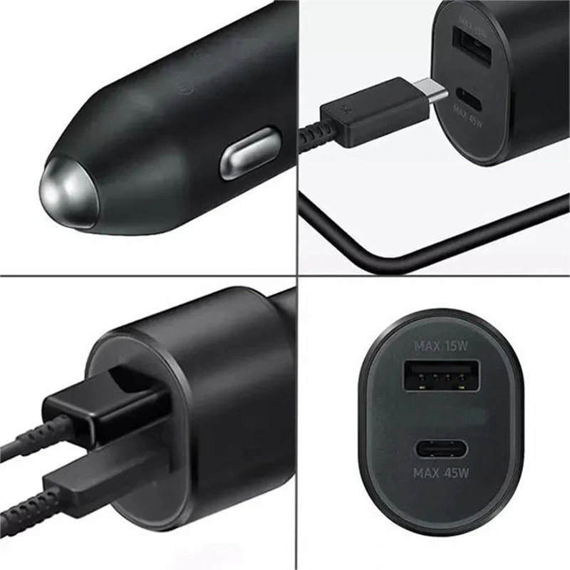 2024 Super Fast Dual Car Charger USB (45W+15W) Two Ports Ep-L5300 Black for Samsung Galaxy S24 A73 Ep-L5300 Type C Car Charger