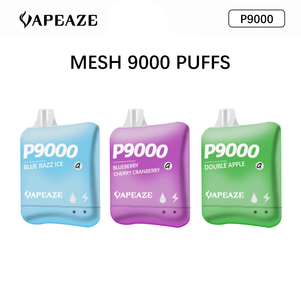 2023 Box Type Vape Pen Eco-Friendly P9000 Mesh 9000 Puffs Disposable/Chargeable Pod Box OEM vape Puff Box Rechargeable Variety of Flavors and Gradient Colors