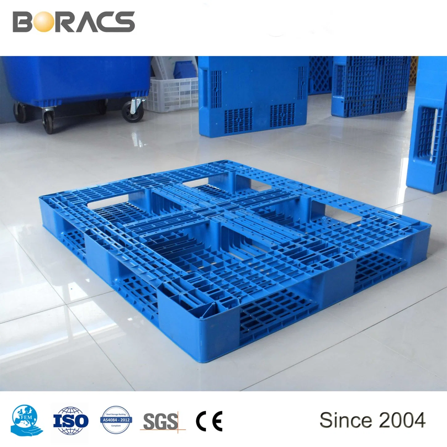 Durable Warehouse Nestable Stacking Pallet Heavy Duty Rack Stainless Steel HDPE Hygienic Plastic Pallet