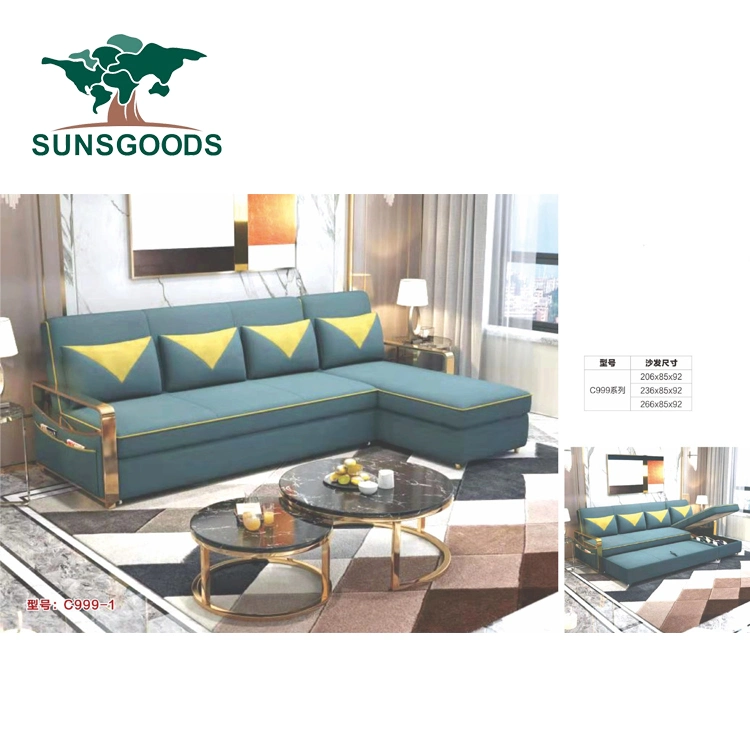 Sofa Bed Dual Purpose Living Room Single Double Triple Multifunctional Solid Wood Folding Sofa Bed