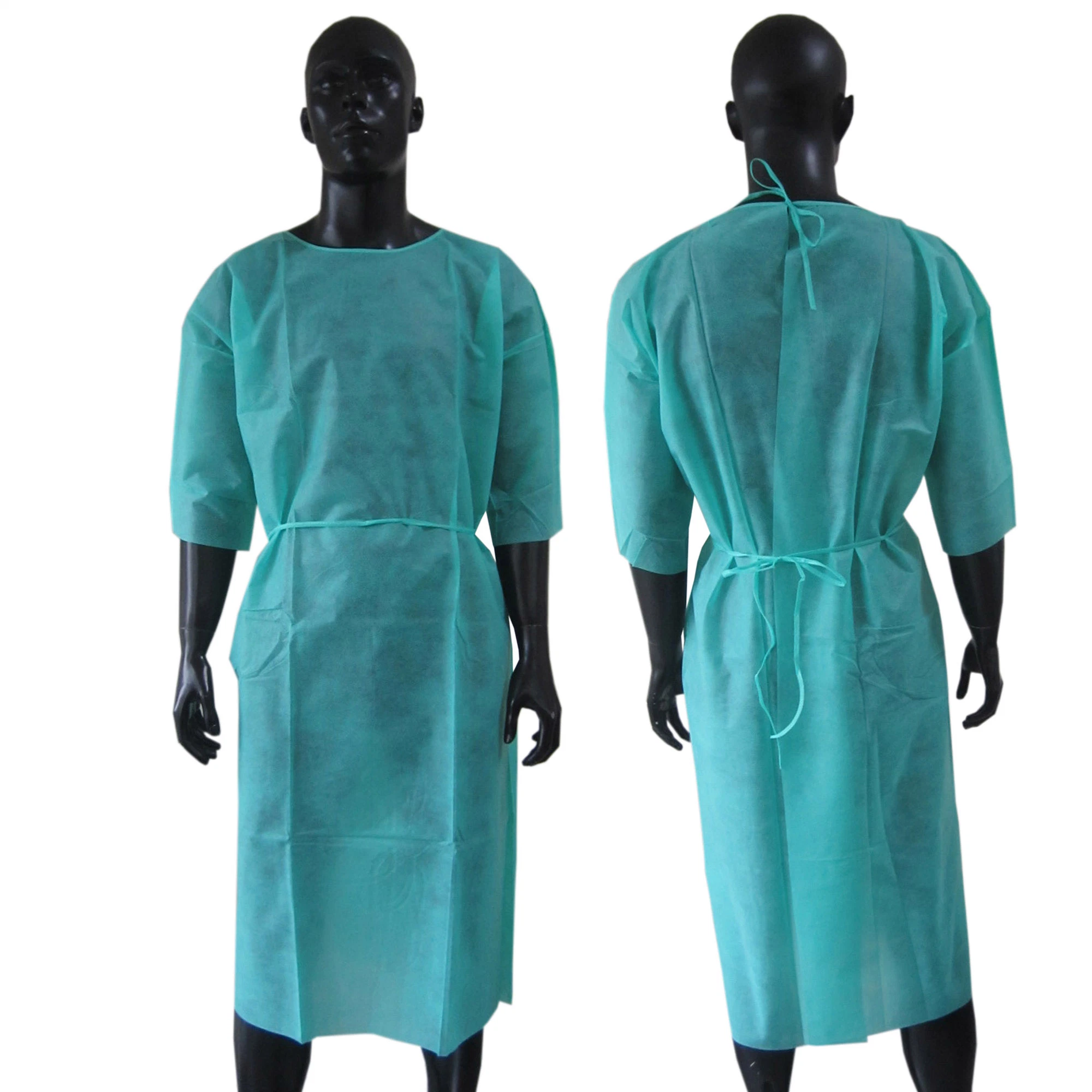 Eo-Sterilized PP Visitor Reinforced Surgical Gown with Elastic or Knitted Cuffs