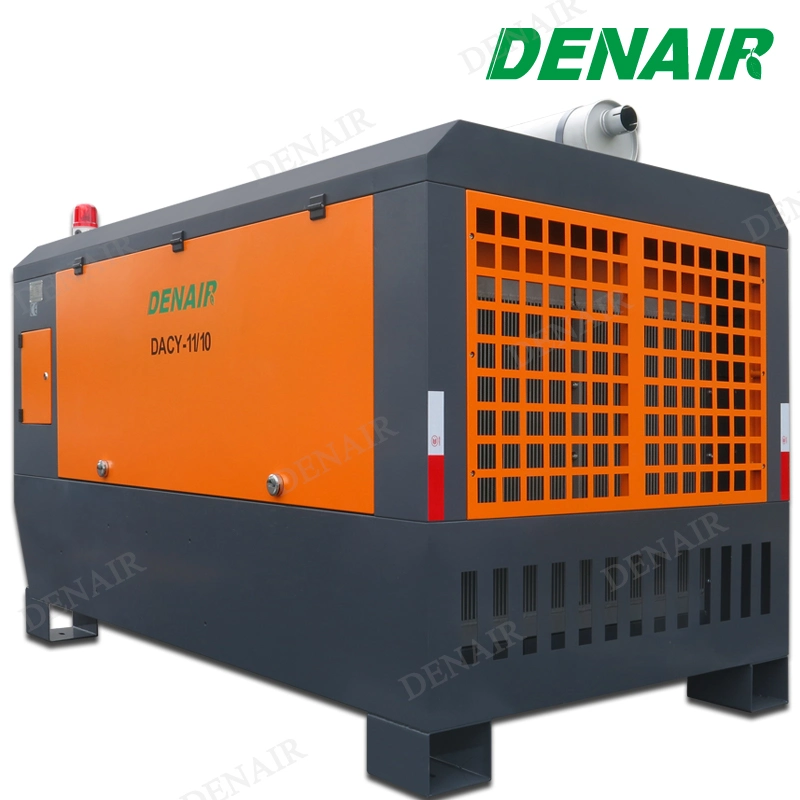 175 Cfm Heavy-Duty Skid Mounted Screw Type Diesel Air Compressor