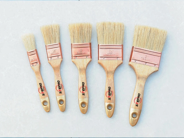 Painting Brush, Wooden Handle Brush, , White Bristle 1.5"